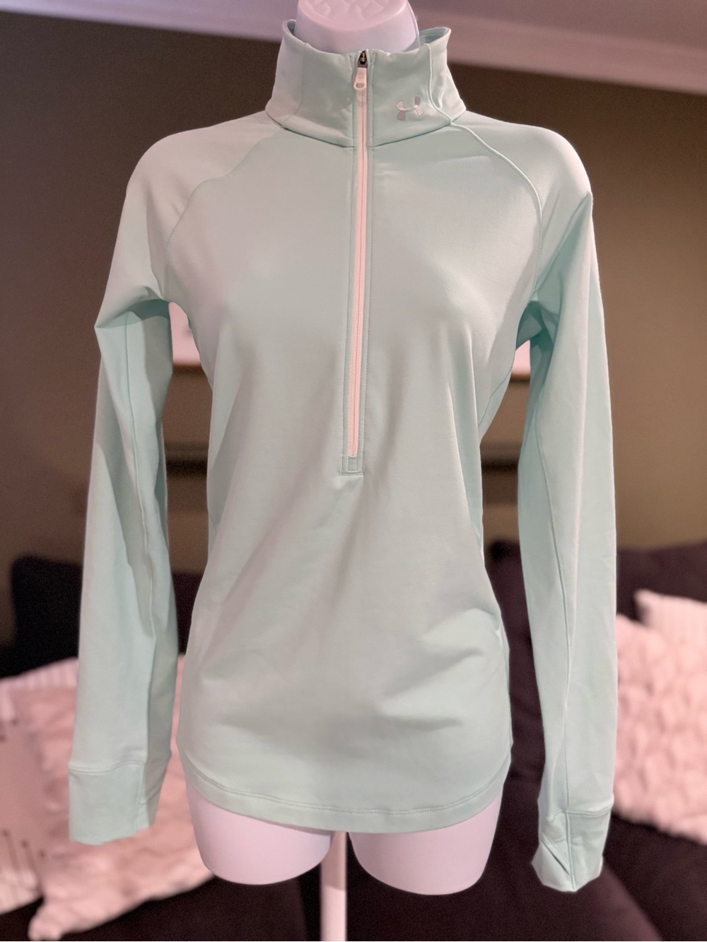 Under Armour Mint Green Quarter-Zip Pullover